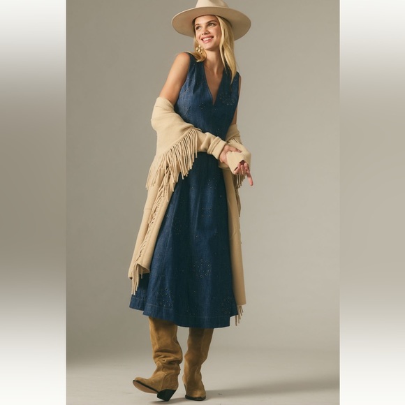 Anthropologie Dresses & Skirts - NWT Anthropologie Grommet denim midi dress size 0